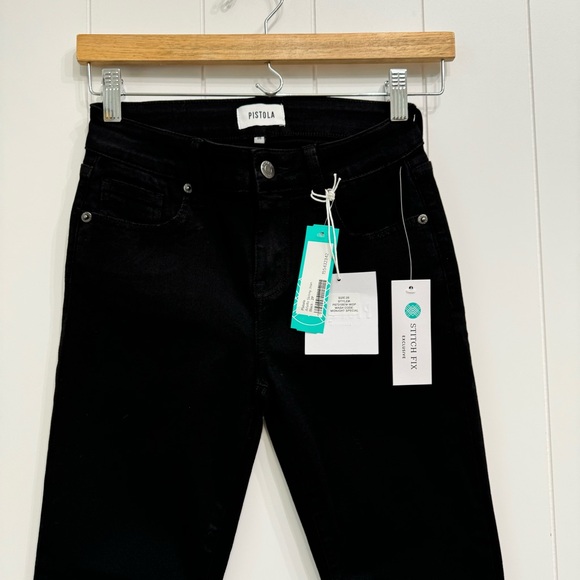 Pistola Mid Rise Skinny Denim Jeans Black Size 26 NWT Stretch Cropped Ankle - Picture 4 of 14